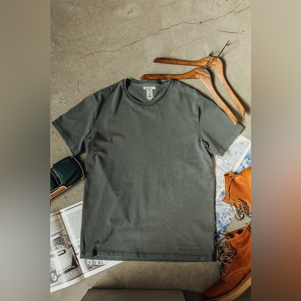 Hiroshi Kato Stamp 9oz Organic Cotton T Shirt Men’s M River Stone